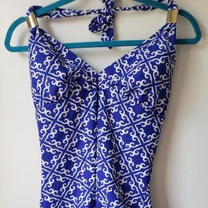 Merona Swimsuit Womens Size XL BLUE PRINT